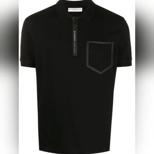 Givenchy Address Slim Fit black Quarter Black Shirt Sleeve Zip Polo Size Men's S